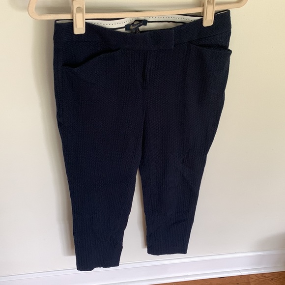 Brooks Brothers Navy Waffle Knit Cropped pant - Picture 2 of 8